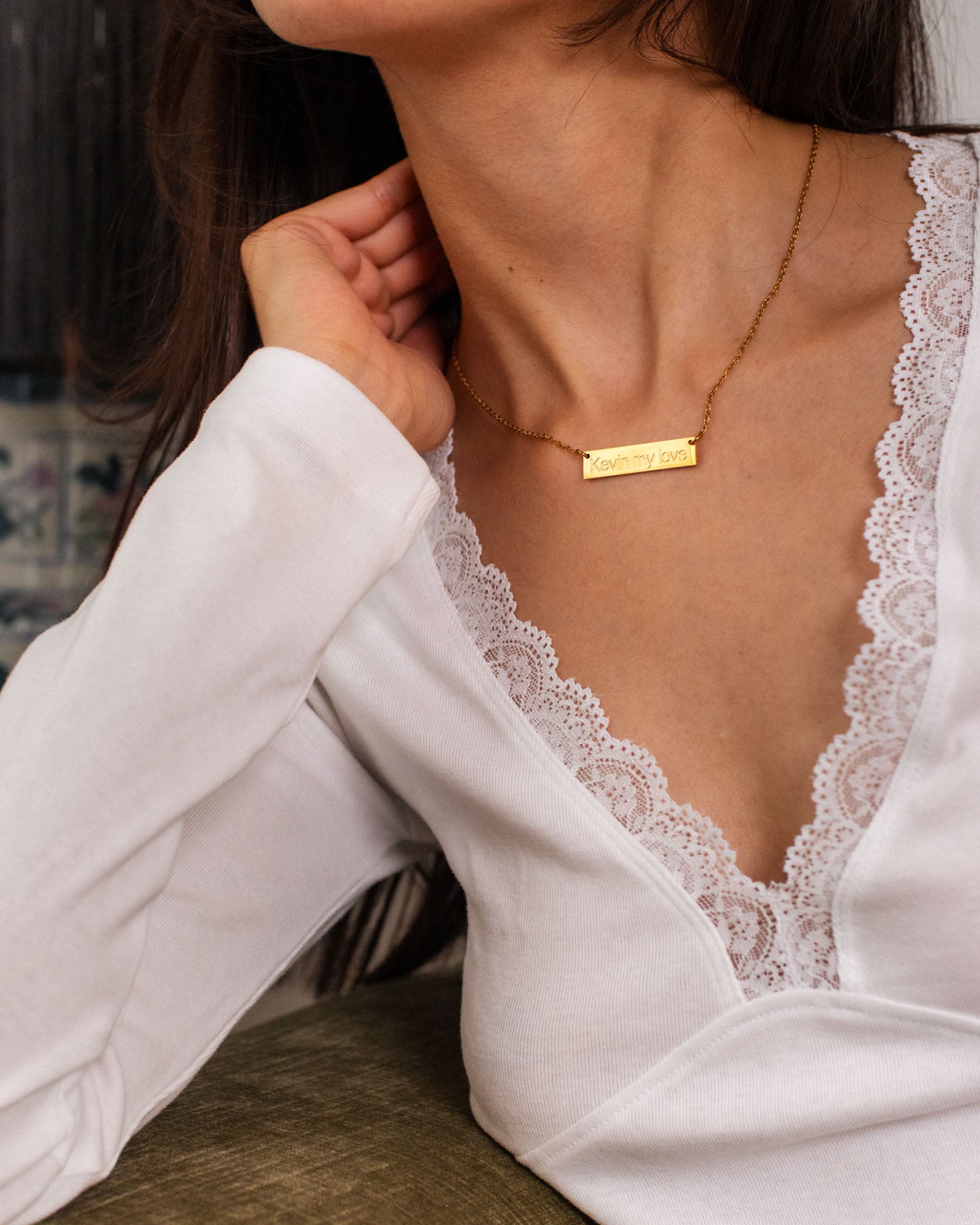 Engraved Bar Custom Necklace